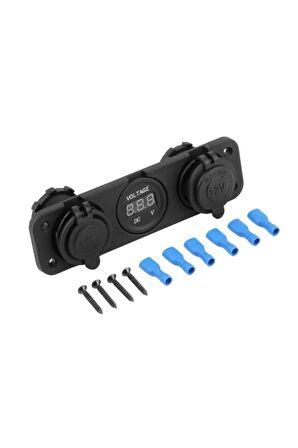 Çakmaklık, Usb, Dijital Voltmetre Soketi 3lü Set Marin