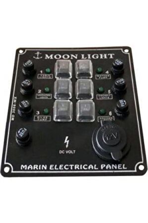 Izoleli Elektrik Switch Panelleri (dikey) 6lı Çakmaklıklı Moon Light