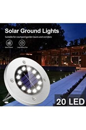 20 Led Güneş Enerji Su Geçirmez Spot Lamba