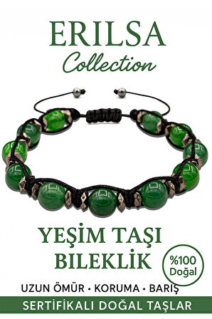 Sertifikalı Terahertz & Fasetli Yeşim Taşı Bileklik – Huzur ve Koruyucu Enerji