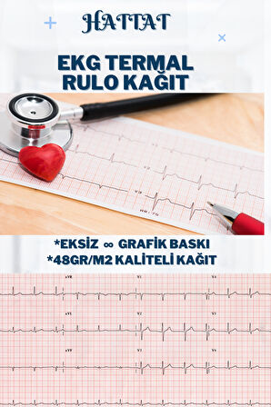 12 Adet Rulo EKG ECG 210mmx20metre Tam Metrajlı Yüksek Kaliteli Hassas Karelajlı Rulo Termal Kağıt