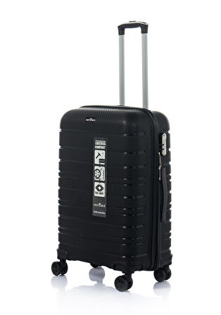 Hotowa Gold Polipropilen Valiz 8010 Siyah TSA Kilitli İkili Set