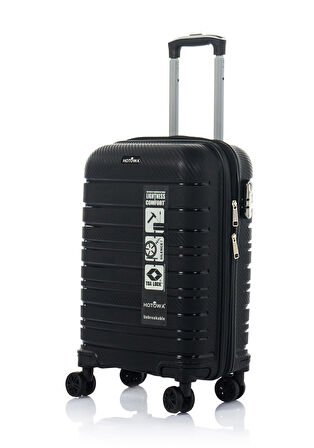 Hotowa Gold Polipropilen Valiz 8010 Siyah TSA Kilitli İkili Set