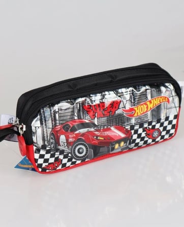Cg Kids Hot Wheels Kalem Kutusu Çift Fermuar Gözlü Önü Parlak Süper Kalite