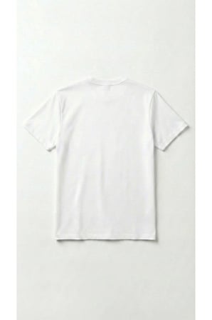 Unisex Düz Renk Bisiklet Yaka Basic Tişört Beyaz / L