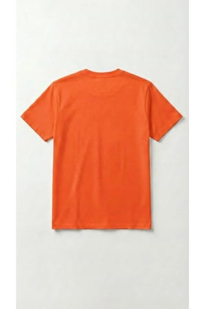 Unisex Düz Renk Bisiklet Yaka Basic Tişört Turuncu / L