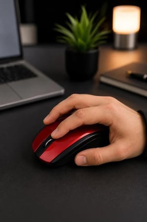 Özel Üretim Sistem Ekipman Teknoloji Mouse Optik Kablosuz Fare TM08 Kırmızı