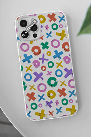 Huawei P40 Uyumlu XO Şekiller Tasarımlı Şeffaf Telefon Kılıfı