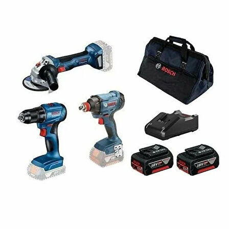 BOSCH 0615990N3P Gsr 185 Lı + Gdx 180 Lı + Gws 180 Lı (2X 4.0 Ah, Gal 18V 40) Üçlü Set