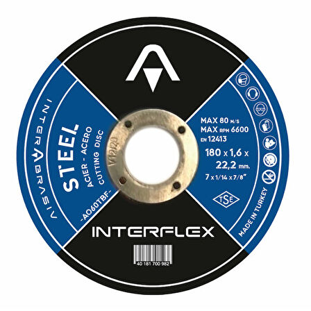 InterFlex İ-4078233010 Taş Metal 230X3,0 mm T41 (Düz) 
