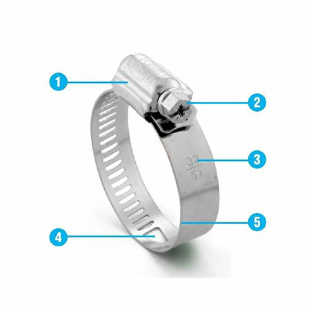 TORK 016025-101 A Tip 8,5 mm Ayarlı Hortum Kelepçesi 16-25 016025