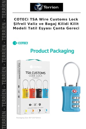 COTECi TSA Wire Customs Lock Şifreli Valiz ve Bagaj Kilidi Kilit Modeli Tatil Eşyası Çanta Gereci