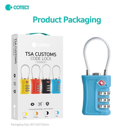 COTECi TSA Wire Customs Lock Şifreli Valiz ve Bagaj Kilidi Kilit Modeli Tatil Eşyası Çanta Gereci