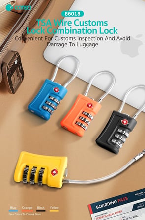 COTECi TSA Wire Customs Lock Şifreli Valiz ve Bagaj Kilidi Kilit Modeli Tatil Eşyası Çanta Gereci