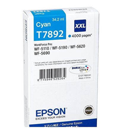 Epson 7892 mavi kartuş