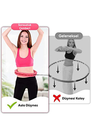 Hulahop Egzersiz Çemberi - Egzersiz Halkası - Ağırlıklı - Bel Bölgesi Ayarlanabilir