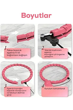 Hulahop Egzersiz Çemberi - Egzersiz Halkası - Ağırlıklı - Bel Bölgesi Ayarlanabilir