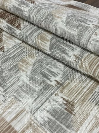 Dinar Gri Kahve Kaymaz Taban Yıkanabilir Kesme Yolluk Halı Modern Desen