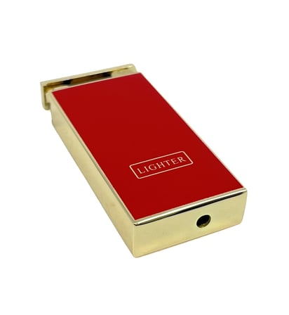 Lighter Klasik Metal Gazlı Çakmak – Altın & Kırmızı Tasarım Taşlı Çakmak, Yedek Taşı ve Özel Hediyelik Kutulu