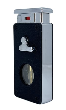 Hunter Lüks Metal Gövdeli, Şarjlı USB ve Gazlı Çift Alevli Çakmak - Özel Hediyelik Kutulu (Siyah - Gri)