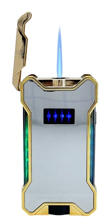 Hunter Elektronik Ateşlemeli Çakmak & Led Göstergeli USB Çakmak Gri-Gold