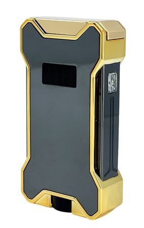 Hunter Elektronik Ateşlemeli Çakmak & Led Göstergeli USB Çakmak Füme-Gold