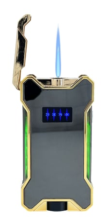 Hunter Elektronik Ateşlemeli Çakmak & Led Göstergeli USB Çakmak Füme-Gold
