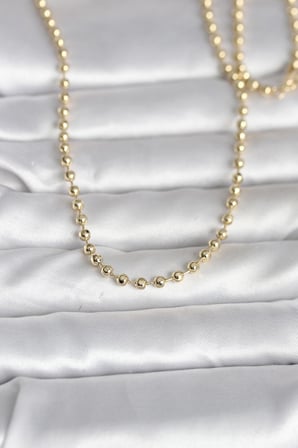 CM 14K Gold Renk Top Zincirli Model 60 cm Kadın Kolye 5886
