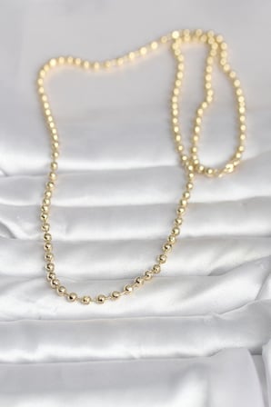 CM 14K Gold Renk Top Zincirli Model 60 cm Kadın Kolye 5886
