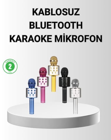 Bluetooth Karaoke Mikrofon – Yüksek Ses Kalitesi Yankı Efektli Uzun Ömürlü Pi