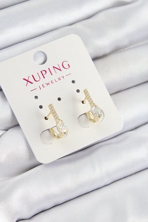 Xuping Zirkon Taşlı I Model Gold Renk Kadın Küpe 5886