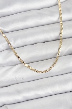CM 14K Gold Renk Lazerli Zincir Model Kadın Kolye 5886