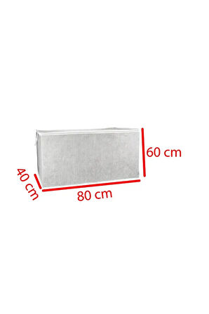 (5 ADET) Alas Gri Çizgili Fermuarlı Mega Boy Hurç Yastık-yorgan-kıyafet Düzenleyici 80*40*60 Cm
