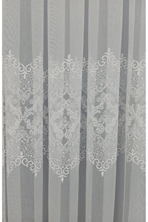 Hürrem Model Tasarım 3Kat Pileli Ara Nakışlı Salon Tül Perdesi