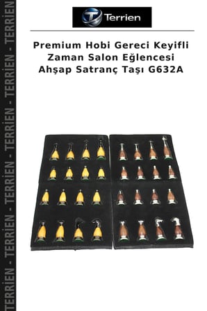 Premium Hobi Gereci Keyifli Zaman Salon Eğlencesi Ahşap Satranç Taşı G632A