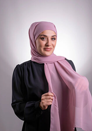 Violet Pratik Hazır Geçmeli Şal Şifon Boru Boneli 3001_21