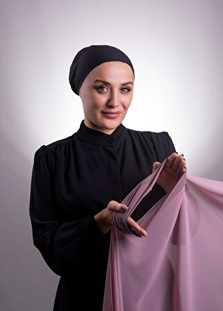 Violet Pratik Hazır Geçmeli Şal Şifon Boru Boneli 3001_21