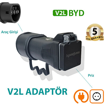 Hgsşarj Byd V2L Adaptör Tekli, Elektrikli Aracınıza 220V Ev Tipi Priz İmkanı, Kampta - Seyahatte