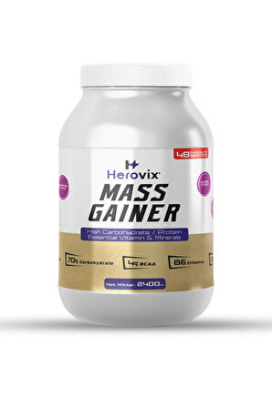 Mass Gainer 2400 gr Çikolata Aromalı – Yüksek Karbonhidrat & Protein – BCAA ve B6 Vitaminli
