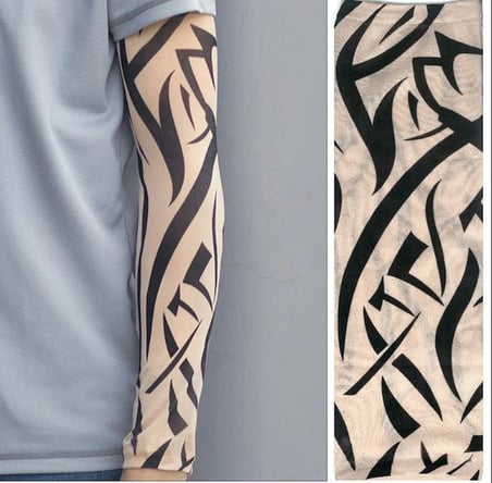 Giyilebilir Kol Dövmesi Çorap Dövme 3D Baskılı Kol Bacak Dövme 2 Adet Aksesuar Alışılmadık Eğlence