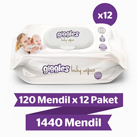 Giggles Baby Wipes Islak Havlu 120'li 12 Paket 1440 Mendil