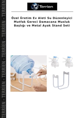 Özel Üretim Ev Aleti Su Düzenleyici Mutfak Gereci Damacana Musluk Başlığı ve Metal Ayak Stand Seti