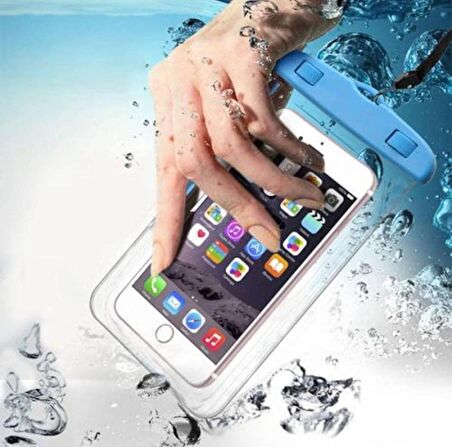 Waterproof Universal Su Gecirmez Su Alti Dokunmatik Telefon Kilifi, Boyun Askili, Deniz, Havuz Icin Kilif BEYAZ