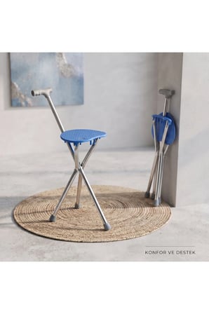 1 Adet Katlanabilir Baston Sandalye – Oturaklı, Hafif Taşınabilir Destek Ve Oturak, Yürüyüş Seyahat İçin Foldable Cane Seat