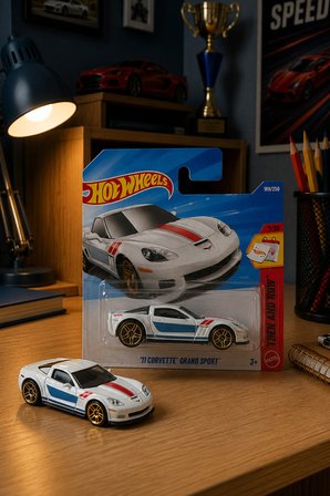 Hot Wheels '11 Corvette Grand Sport - Then And Now Serisi Regular Eski Tip Koleksiyonluk Metal Araba