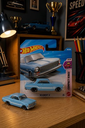 Hot Wheels '63 Chevy Iı - Compact Kings Serisi Regular Eski Tip Koleksiyonluk Metal Araba