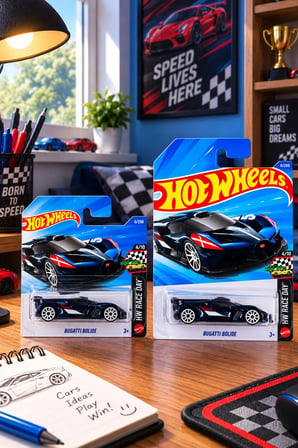 Bugatti Bolide Uzun ve Kısa Kart 2'li Set Oyuncak Araba