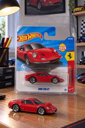 Hot Wheels Dino 206 GT Koruma Kabı Dahil Oyuncak Araba