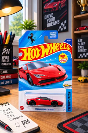 Ferrari SF90 Stradale Kırmızı Uzun Kart Oyuncak Araba