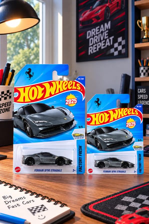 Ferrari SF90 Stradale Uzun ve Kısa Kart 2'li Set Oyuncak Araba